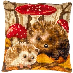 Vervaco Hedgehogs Cushion Cross Stitch Kit