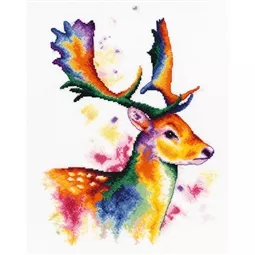 Lanarte Deer in Rainbow Colours Cross Stitch Kit