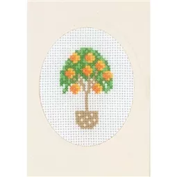 Permin Orange Tree Card Cross Stitch Kit