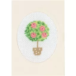 Permin Rose Tree Card Cross Stitch Kit