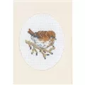 Image of Permin House Sparrow Card Cross Stitch Kit