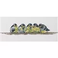 Image of Permin Row of Bluetits Cross Stitch Kit