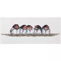 Image of Permin Row of Swallow Chicks Cross Stitch Kit