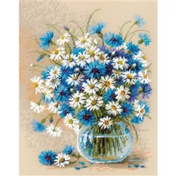 RIOLIS Daisies and Cornflowers Cross Stitch Kit