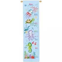 Vervaco Sea Animals Height Chart Cross Stitch Kit