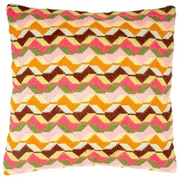 Vervaco Retro Waves Longstitch Cushion Long Stitch Kit