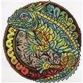 Image of Design Works Crafts Rainbow Iguana Cross Stitch Kit