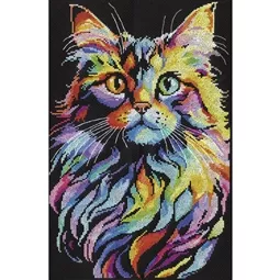 Design Works Crafts Colourful Cat Cross Stitch Kit