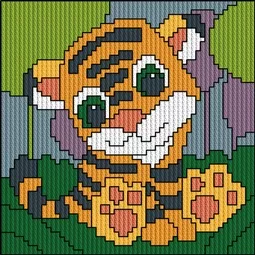 Permin Tiger Cub Long Stitch Kit