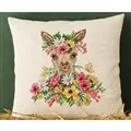 Image of Permin Alpaca in Flowers Cushion Cross Stitch Kit