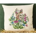 Image of Permin Donkey in Flowers Cushion Cross Stitch Kit