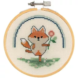 Vervaco Fox with Flower Cross Stitch Kit