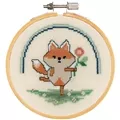 Image of Vervaco Fox with Flower Cross Stitch Kit