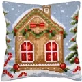 Image of Vervaco Gingerbread House Cushion Christmas Cross Stitch Kit