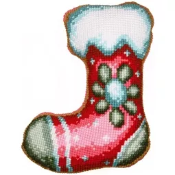 Vervaco Christmas Stocking Shaped Cushion Cross Stitch Kit