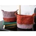 Image of Lion Brand Yarn Two Colour Basket Pattern
