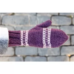 Lion Brand Yarn Two Colour MIttens Pattern