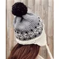 Image of Lion Brand Yarn Belleayre Earflap Hat Knitting Pattern