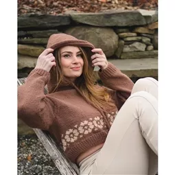 Lion Brand Yarn Frosty Flowers Hooded Pullover Pattern