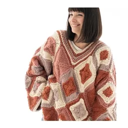 Lion Brand Yarn Patchwork Sweater Pattern