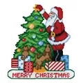 Image of Design Works Crafts Santa Decorating Tree Tapestry Kits