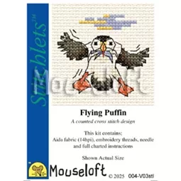 Mouseloft Flying Puffin Cross Stitch Kit