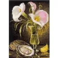 Image of RIOLIS Calla Lilies and Oyster Cross Stitch Kit
