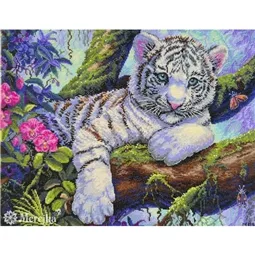 Merejka White Tiger Cross Stitch Kit