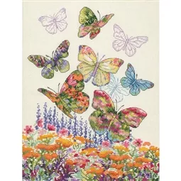 Dimensions Floral Butterfly Cross Stitch Kit