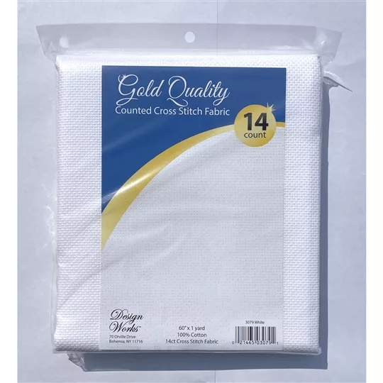 Design Works Crafts Design Works 14 count White Aida 60 x 36 Inches Premium Fabric