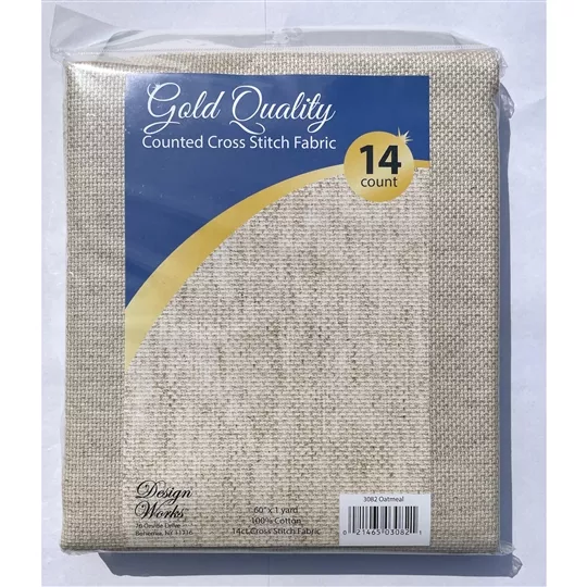 Design Works Crafts Design Works 14 count Oatmeal Aida 60 x 36 Inches Premium Fabric