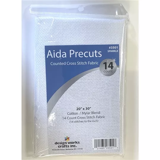 Design Works Crafts Design Works 14 count Sparkle White Aida 20 x 30 Inches Fabric