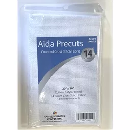 Design Works Crafts Design Works 14 count Sparkle White Aida 20 x 30 Inches Fabric