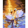 Image of Gobelin-L Sunset Swans Tapestry Canvases