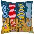 Image of Vervaco Cats on Fence Cushion Cross Stitch Kit
