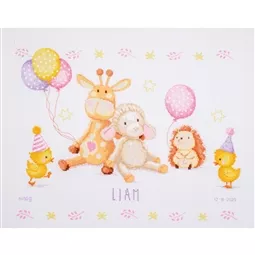 Vervaco Animal Party Birth Sampler Cross Stitch Kit