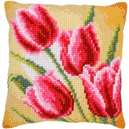 Vervaco Red Tulips Cushion Cross Stitch Kit