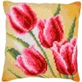 Image of Vervaco Red Tulips Cushion Cross Stitch Kit