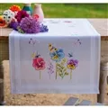 Image of Vervaco Violets Stamped Tablerunner Cross Stitch Kit