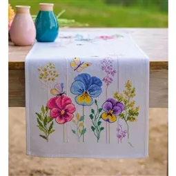 Vervaco Violets Tablerunner Cross Stitch Kit