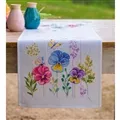 Image of Vervaco Violets Tablerunner Cross Stitch Kit