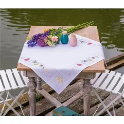 Vervaco Violets Tablecloth Cross Stitch Kit