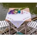 Image of Vervaco Violets Tablecloth Cross Stitch Kit