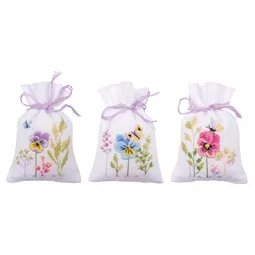 Vervaco Violets Bags Set of 3 Cross Stitch Kit