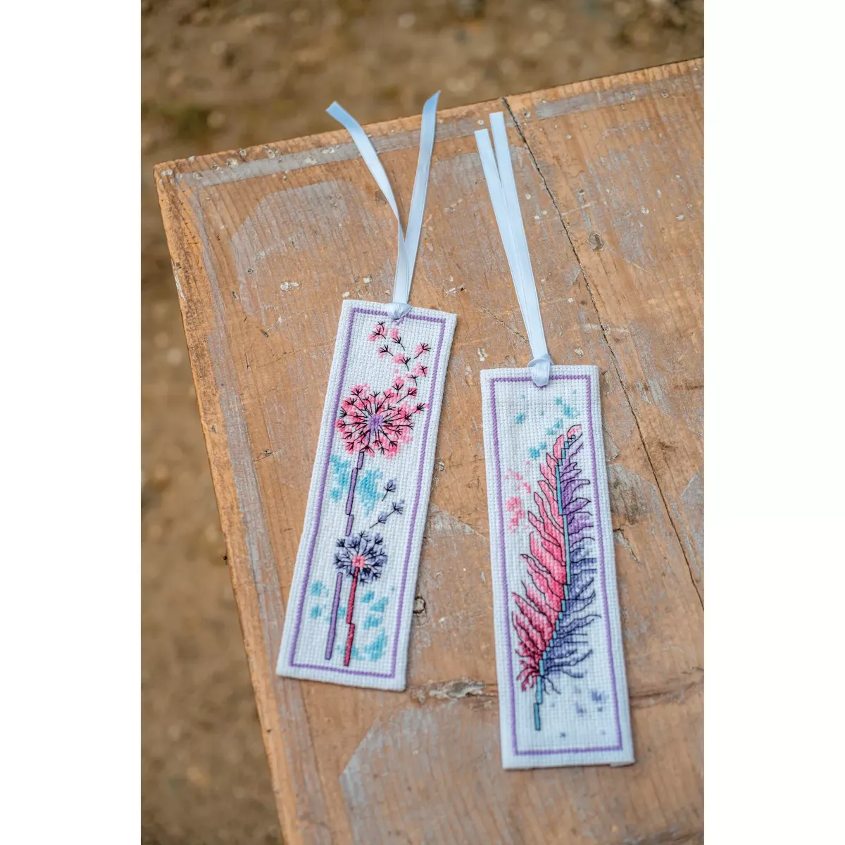 Vervaco Feather and Fluff Flower Bookmarks Cross Stitch Kit — image 2