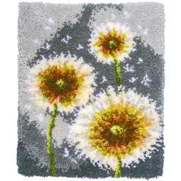 Vervaco Fluff Flower Latch Hook Latch Hook Rug Kit