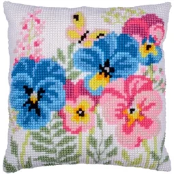 Vervaco Violets Cushion Cross Stitch Kit