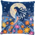 Image of Vervaco Girl with Moon Cushion Cross Stitch Kit