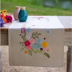 Vervaco Cheerful Spring Tablerunner Embroidery Kit