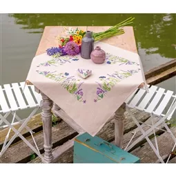 Vervaco Purple Garden Splendor Tablecloth Embroidery Kit